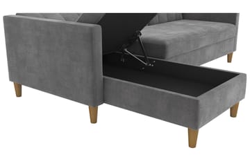 3-sits Divanbäddsoffa Hartford Grå - Dorel Home - Möbler - Soffa - Bäddsoffa - Bäddsoffa divan