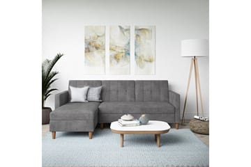 3-sits Divanbäddsoffa Hartford Grå - Dorel Home - Möbler - Soffa - Bäddsoffa - Bäddsoffa divan