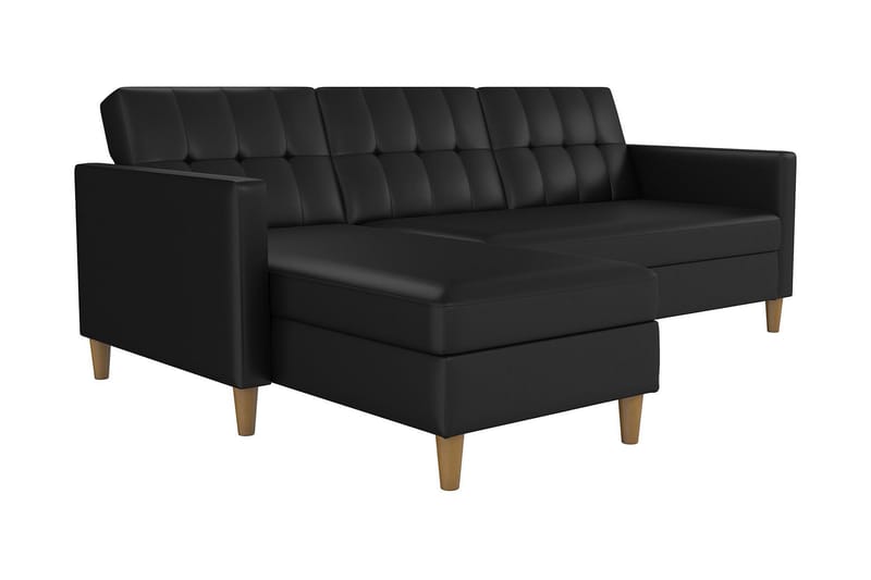 3-sits Divanbäddsoffa Hartford Konstläder/Svart - Dorel Home - Bäddsoffa divan