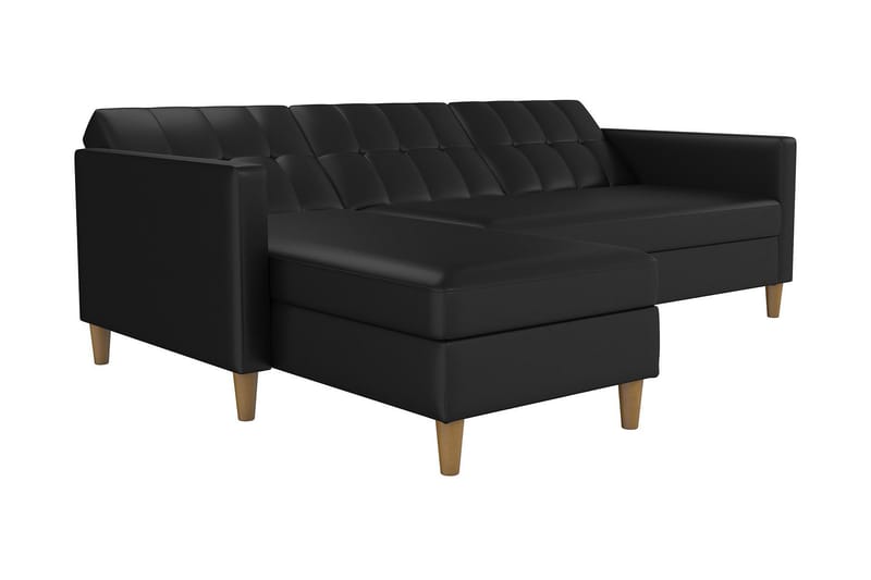 3-sits Divanbäddsoffa Hartford Konstläder/Svart - Dorel Home - Bäddsoffa divan