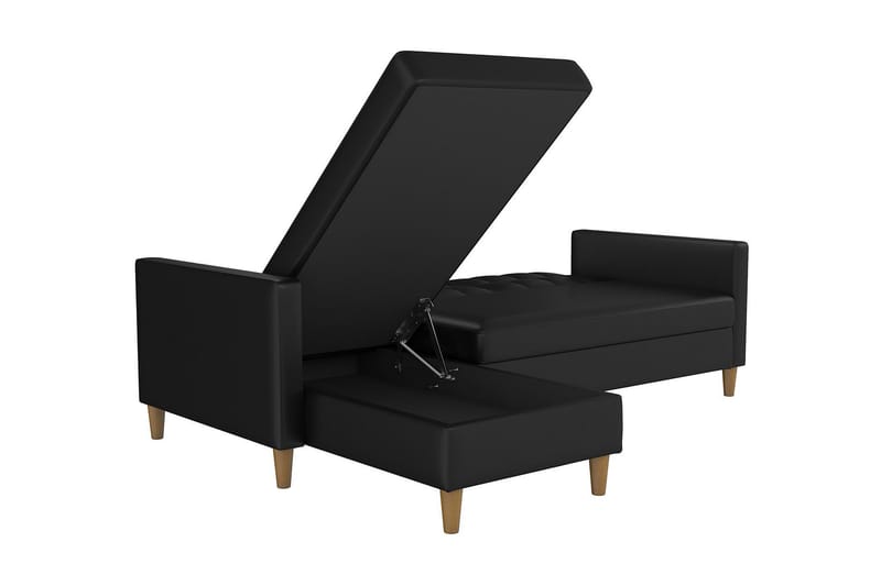 3-sits Divanbäddsoffa Hartford Konstläder/Svart - Dorel Home - Bäddsoffa divan