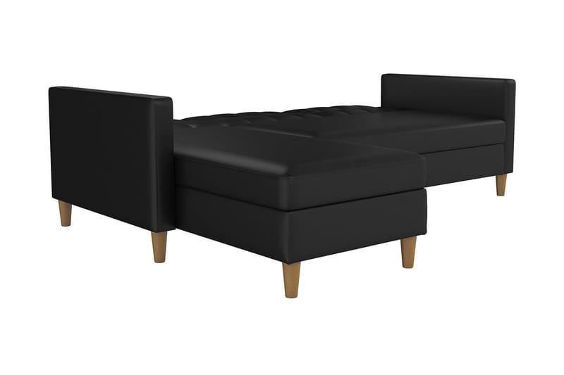 3-sits Divanbäddsoffa Hartford Konstläder/Svart - Dorel Home - Bäddsoffa divan