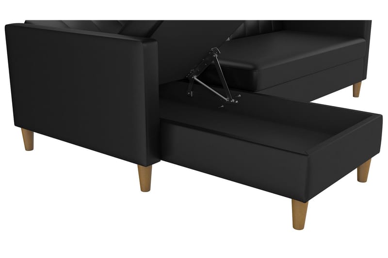 3-sits Divanbäddsoffa Hartford Konstläder/Svart - Dorel Home - Bäddsoffa divan