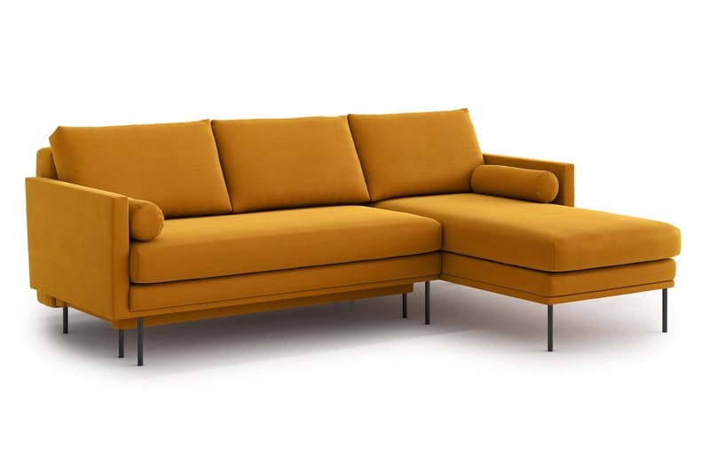 3-sits Divanbäddsoffa Nauro - Gul/Guld - Möbler - Soffa - Bäddsoffa - Bäddsoffa divan
