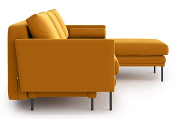 3-sits Divanbäddsoffa Nauro - Gul/Guld - Möbler - Soffa - Bäddsoffa - Bäddsoffa divan