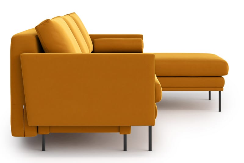 3-sits Divanbäddsoffa Nauro - Gul/Guld - Möbler - Soffa - Bäddsoffa - Bäddsoffa divan