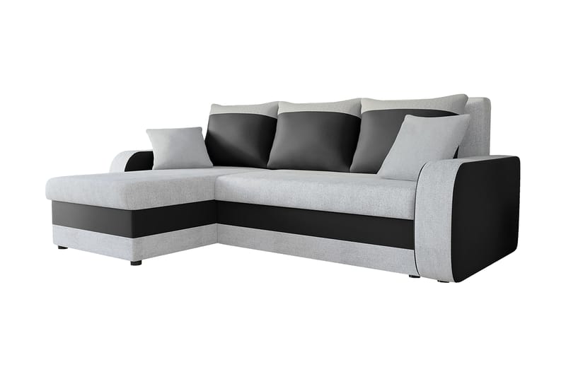 3-sits Hörnbäddsoffa Nyarp Universal - Ljusgrå/Svart - Bäddsoffa divan