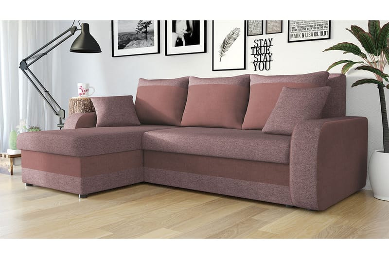 3-sits Hörnbäddsoffa Nyarp Universal - Rosa - Möbler - Soffa - Bäddsoffa - Bäddsoffa divan