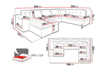 5-sits Hörnbäddsoffa Sakri - Möbler - Soffa - Bäddsoffa - Bäddsoffa divan