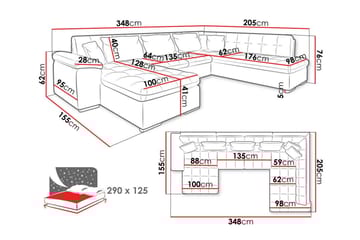 5-sits Hörnbäddsoffa Sakri - Möbler - Soffa - Bäddsoffa - Bäddsoffa divan