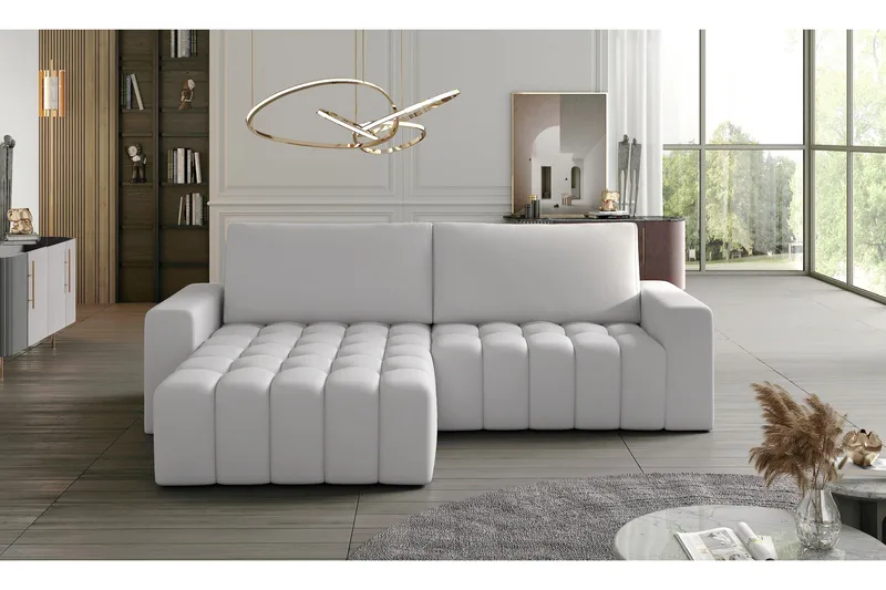 Abonetta Divanbäddsoffa Vänster, Läder/Vit