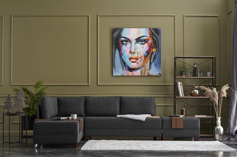 Algeria Bäddsoffa m. Divan 4-sits 140x190 - Antracit - Möbler - Soffa - Bäddsoffa - Bäddsoffa divan