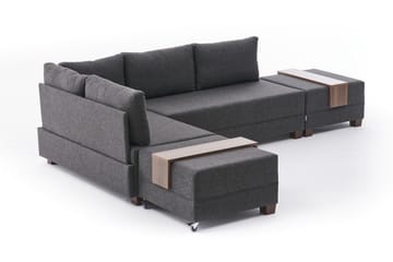 Algeria Bäddsoffa m. Divan 4-sits 140x190 - Antracit - Möbler - Soffa - Bäddsoffa - Bäddsoffa divan