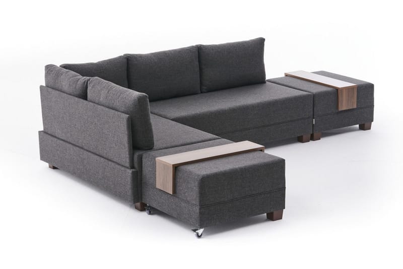 Algeria Bäddsoffa m. Divan 4-sits 140x190 - Antracit - Möbler - Soffa - Bäddsoffa - Bäddsoffa divan