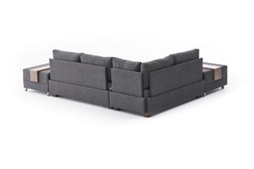 Algeria Bäddsoffa m. Divan 4-sits 140x190 - Antracit - Möbler - Soffa - Bäddsoffa - Bäddsoffa divan