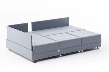 Algeria Bäddsoffa m. Divan 4-sits 140x190 - Blå - Möbler - Soffa - Bäddsoffa - Bäddsoffa divan