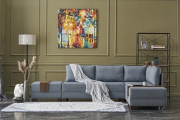 Algeria Bäddsoffa m. Divan 4-sits 140x190 - Blå - Möbler - Soffa - Bäddsoffa - Bäddsoffa divan