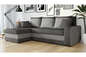 Alvared 3-sits Hörnbäddsoffa Universal - Grå - Möbler - Soffa - Bäddsoffa - Bäddsoffa divan