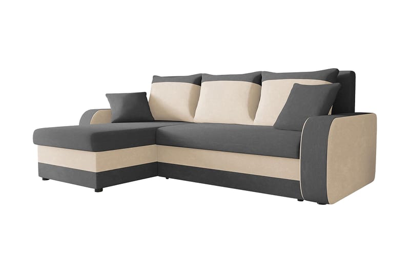 Alvared 3-sits Hörnbäddsoffa Universal - Grå/Vit - Möbler - Soffa - Bäddsoffa - Bäddsoffa divan
