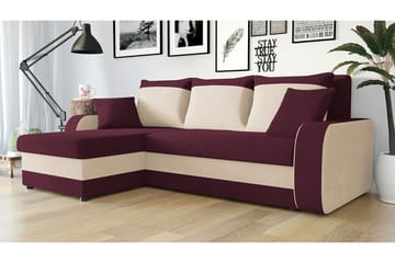 Alvared 3-sits Hörnbäddsoffa Universal - Vit/Röd - Möbler - Soffa - Bäddsoffa - Bäddsoffa divan