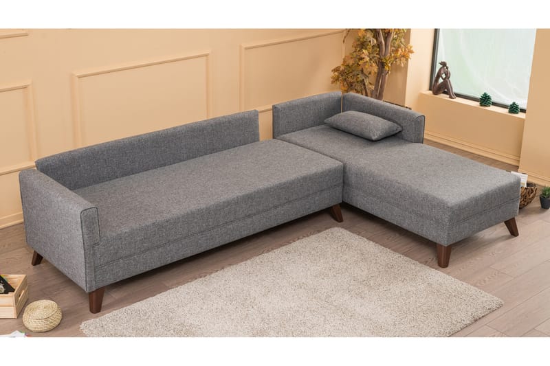 Antigua Divanbäddsoffa Höger - Grå - Möbler - Soffa - Bäddsoffa - Bäddsoffa längsbäddad