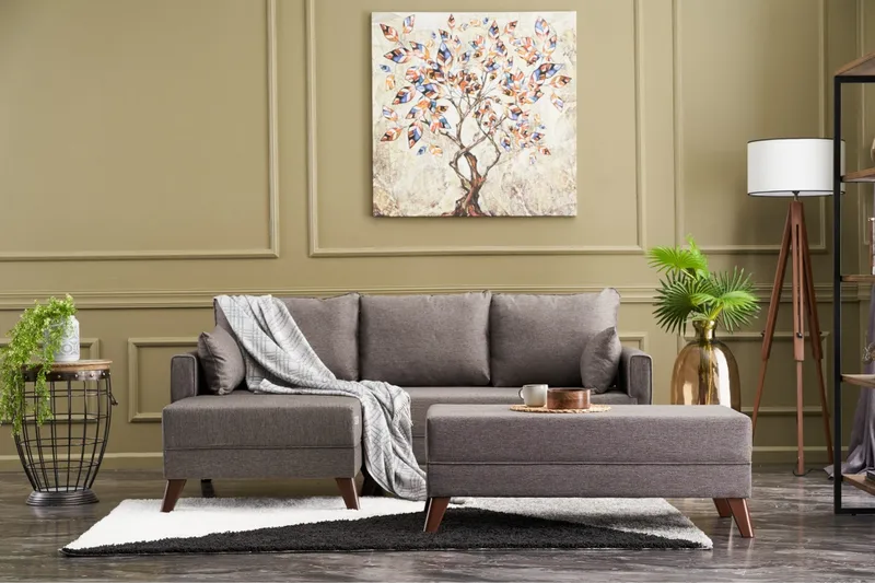 Antigua Mini Bäddsoffa med Divan Vänster - Brun - Möbler - Soffa - Bäddsoffa - Bäddsoffa divan