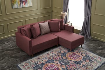 Aydama Bäddsoffa m. Divan 4-sits 192x135 - Röd - Möbler - Soffa - Bäddsoffa - Bäddsoffa divan