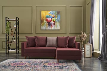 Aydama Bäddsoffa m. Divan 4-sits 192x135 - Röd - Möbler - Soffa - Bäddsoffa - Bäddsoffa divan