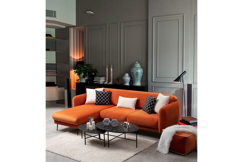 Azeriah Bäddsoffa med Divan Vänster - Orange - Möbler - Soffa - Bäddsoffa - Bäddsoffa divan