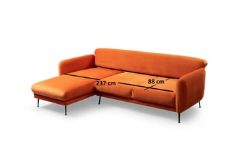 Azeriah Bäddsoffa med Divan Vänster - Orange - Möbler - Soffa - Bäddsoffa - Bäddsoffa divan