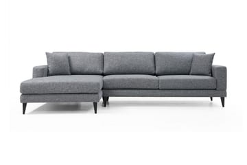 Bäddsoffa Angelah med Divan Vänster - Grå - Möbler - Soffa - Bäddsoffa - Bäddsoffa divan
