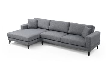 Bäddsoffa Angelah med Divan Vänster - Grå - Möbler - Soffa - Bäddsoffa - Bäddsoffa divan