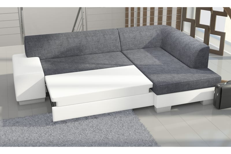 Bäddsoffa Bargam med Divan - Grå|Svart - Möbler - Soffa - Bäddsoffa - Bäddsoffa divan