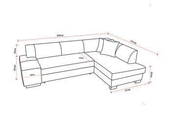 Bäddsoffa Bargam med Divan - Grå|Svart - Möbler - Soffa - Bäddsoffa - Bäddsoffa divan
