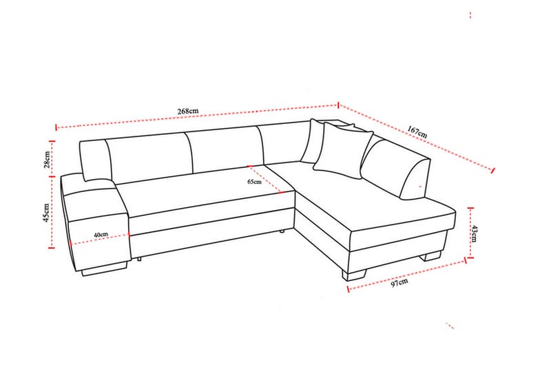 Bäddsoffa Bargam med Divan - Grå|Svart - Möbler - Soffa - Bäddsoffa - Bäddsoffa divan