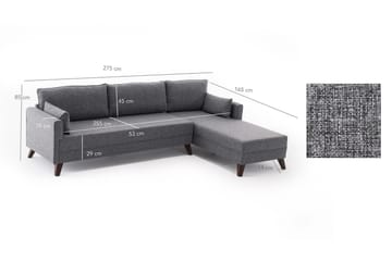 Bäddsoffa Burundi - Grå - Möbler - Soffa - Bäddsoffa - Bäddsoffa divan