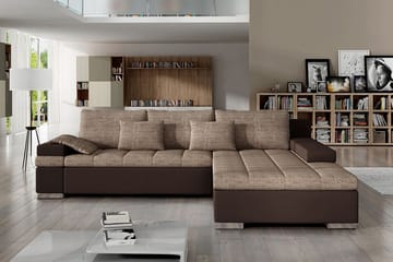 Bäddsoffa Consuelo med Divan Höger - Beige/Brun - Möbler - Soffa - Bäddsoffa - Bäddsoffa divan