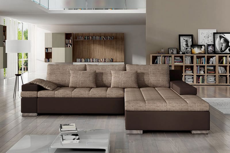 Bäddsoffa Consuelo med Divan Höger - Beige/Brun - Möbler - Soffa - Bäddsoffa - Bäddsoffa divan