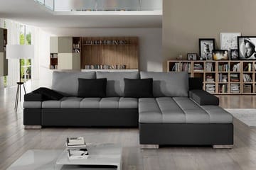 Bäddsoffa Consuelo med Divan Höger - Grå - Möbler - Soffa - Bäddsoffa - Bäddsoffa divan