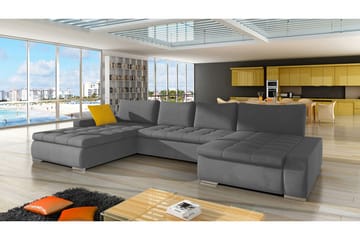 Bäddsoffa Dubbeldivan Mojen 4-sits 340x140 cm U-formad - Grå - Möbler - Soffa - Bäddsoffa - Bäddsoffa divan