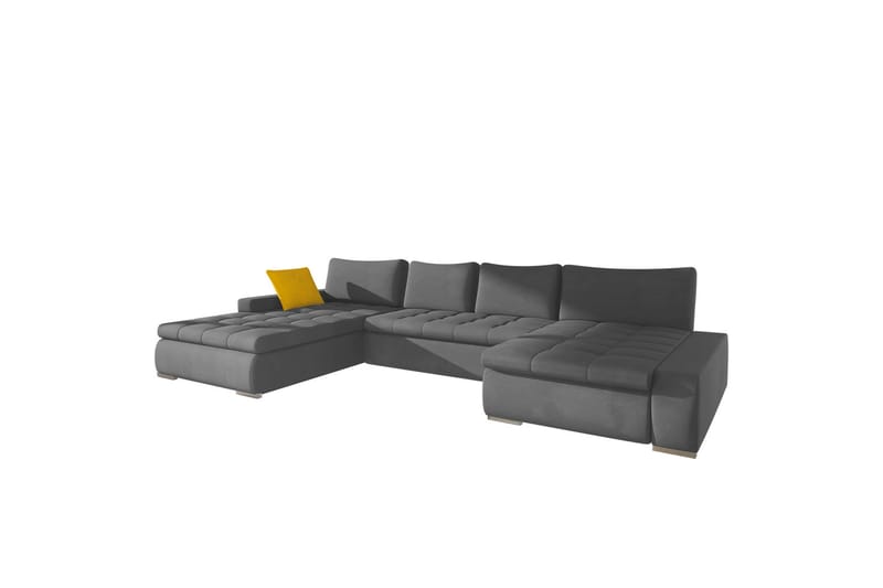 Bäddsoffa Dubbeldivan Mojen 4-sits 340x140 cm U-formad - Grå - Möbler - Soffa - Bäddsoffa - Bäddsoffa divan