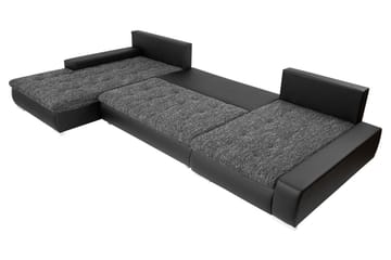 Bäddsoffa Dubbeldivan Mojen 4-sits 340x140 cm U-formad - Grå - Möbler - Soffa - Bäddsoffa - Bäddsoffa divan