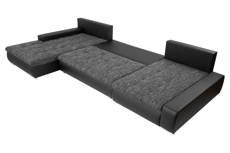 Bäddsoffa Dubbeldivan Mojen 4-sits 340x140 cm U-formad - Grå - Möbler - Soffa - Bäddsoffa - Bäddsoffa divan