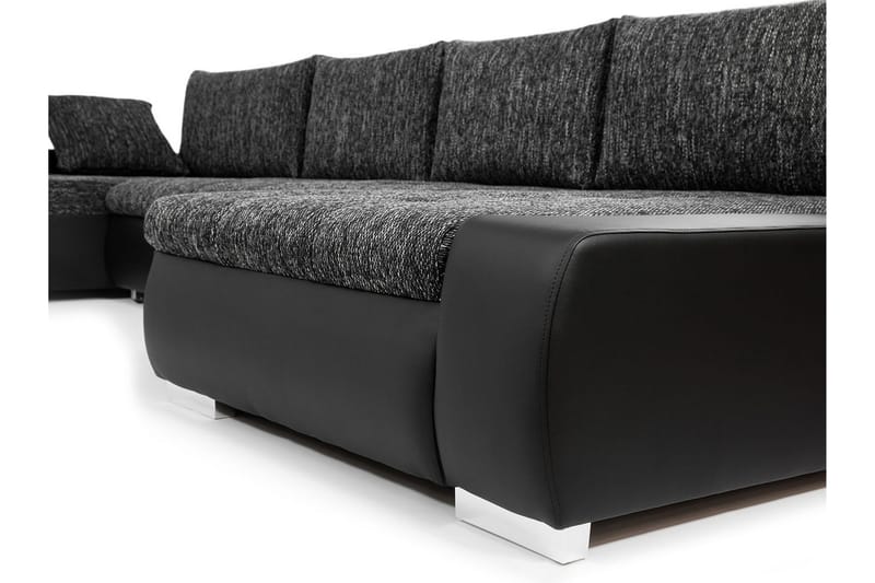 Bäddsoffa Dubbeldivan Mojen 4-sits 340x140 cm U-formad - Grå - Möbler - Soffa - Bäddsoffa - Bäddsoffa divan