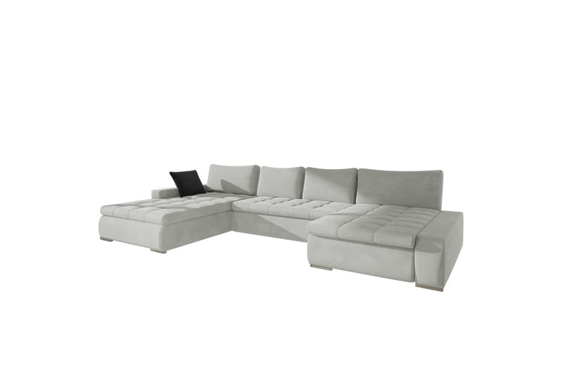 Bäddsoffa Dubbeldivan Mojen 4-sits 340x140 cm U-formad - Vit - U bäddsoffa - Bäddsoffa divan