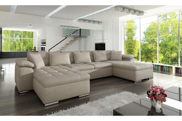 Bäddsoffa Dubbeldivan Orduna 4-sits 315x130 cm U-formad - Beige - Möbler - Soffa - Bäddsoffa - Bäddsoffa divan