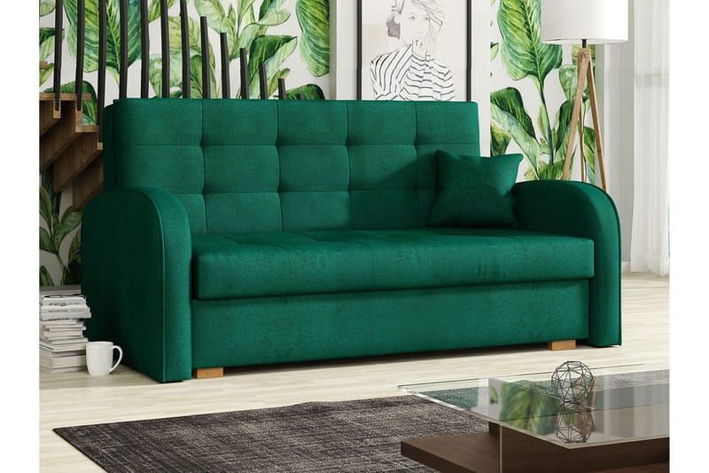 Bäddsoffa Hedensö 153x98x85 cm - Grön - Möbler - Soffa - Bäddsoffa - 2 sits bäddsoffa