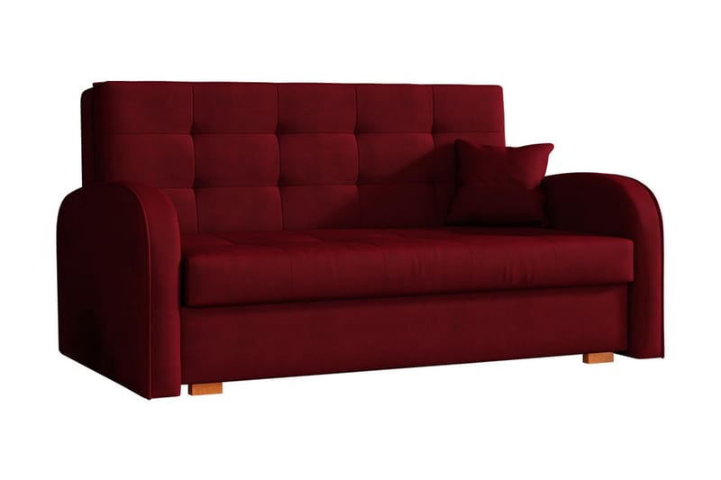 Bäddsoffa Hedensö 153x98x85 cm - Röd - Sammetssoffa - Bäddsoffa divan