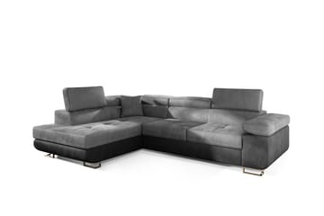 Bäddsoffa Hipolito med Schäslong Vänster - Grå - Möbler - Soffa - Bäddsoffa - Bäddsoffa längsbäddad