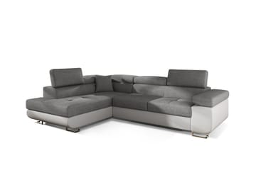 Bäddsoffa Hipolito med Schäslong Vänster - Grå/Vit - Möbler - Soffa - Bäddsoffa - Bäddsoffa divan